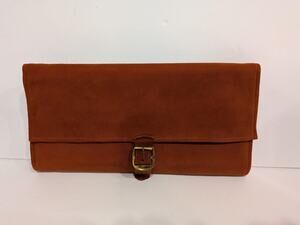 Vintage Suede Leather Jewelry Roll Travel Organizer Boho Western Storage Case